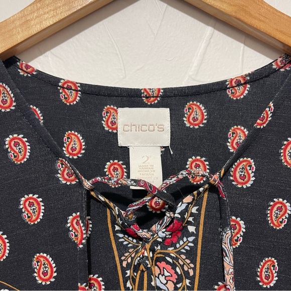 Chico’s “Parisian Medallian” paisley lace-chest blouse (2/large) - Picture 4 of 5